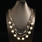 Vintage Cascade Mixed-Metal Pearl Collar
