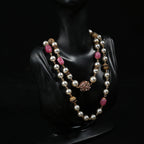 Vintage Rose Pearl Layered Necklace