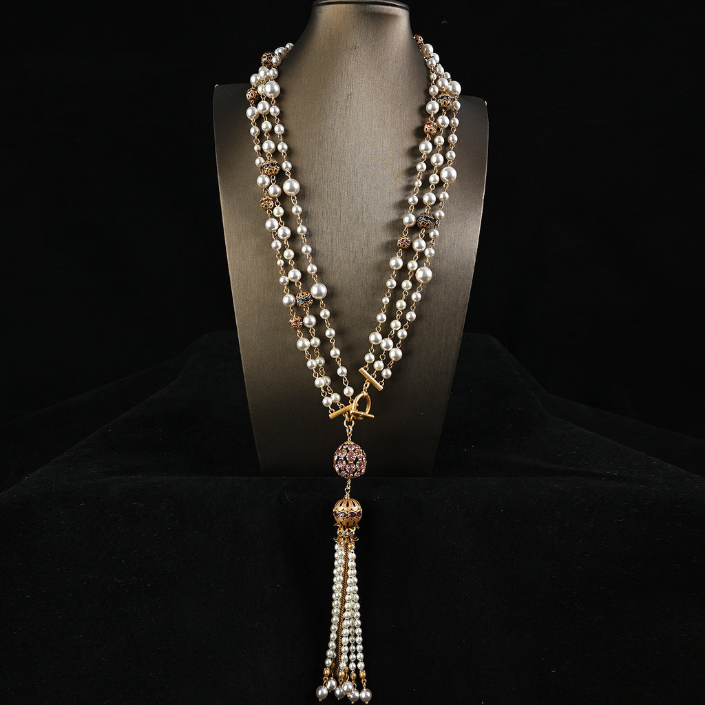 Baroque Pearl Tassel Lariat