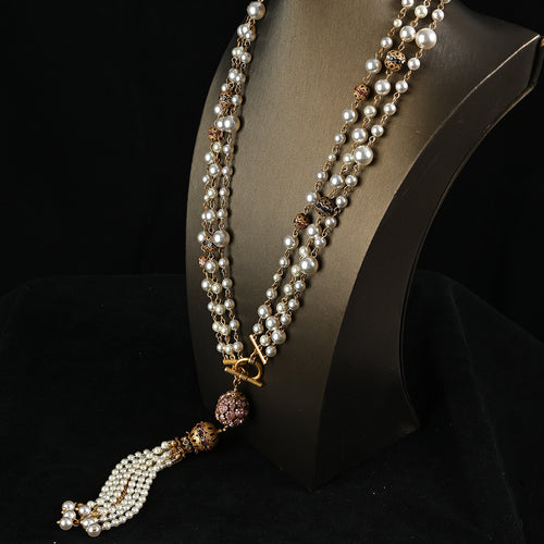 Baroque Pearl Tassel Lariat