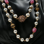 Vintage Rose Pearl Layered Necklace