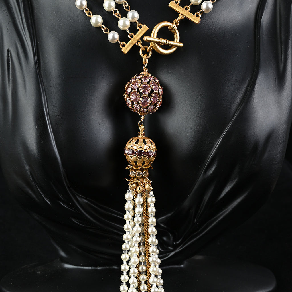 Baroque Pearl Tassel Lariat