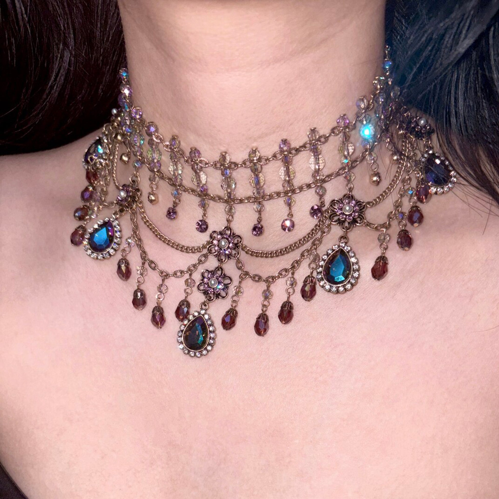 Midnight Plum Draped Choker