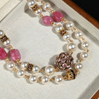 Vintage Rose Pearl Layered Necklace