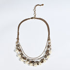 Vintage Cascade Mixed-Metal Pearl Collar