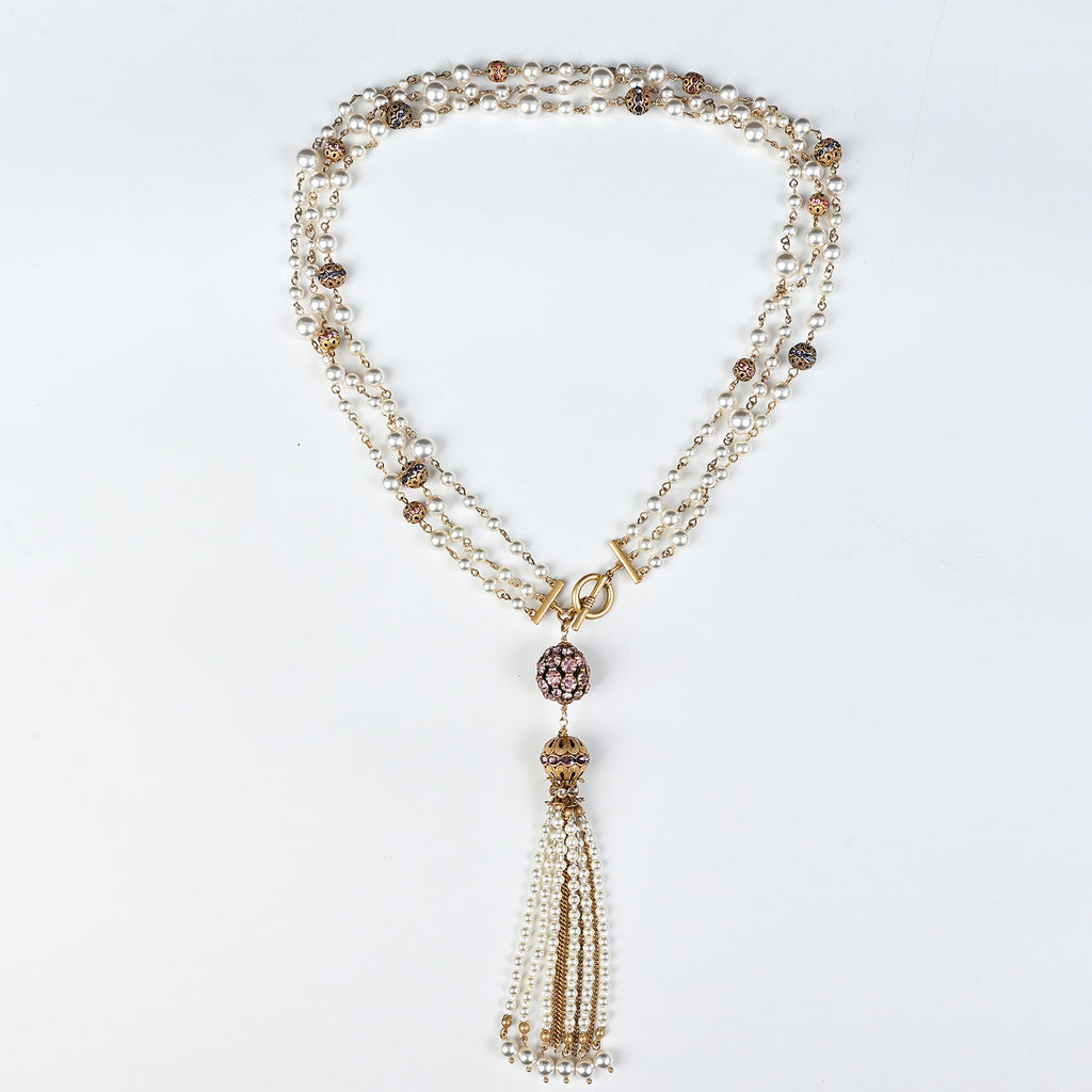 Baroque Pearl Tassel Lariat