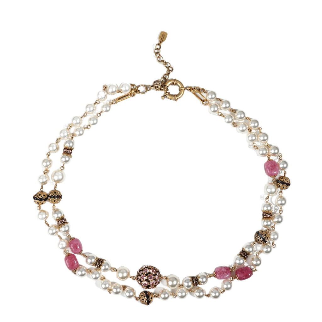 Vintage Rose Pearl Layered Necklace