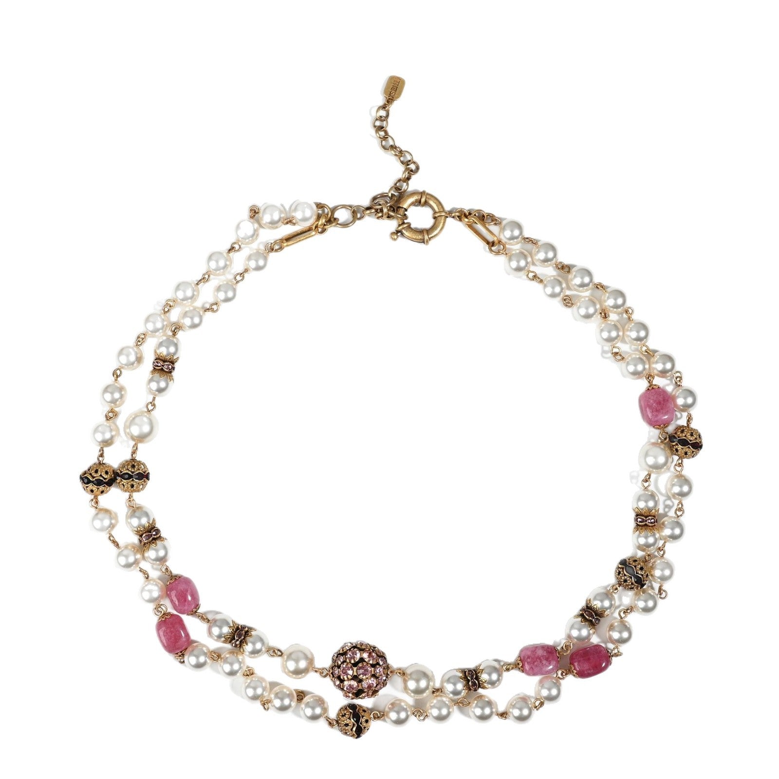Vintage Rose Pearl Layered Necklace