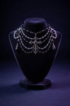 Obsidian Cross Filigree Draped Choke