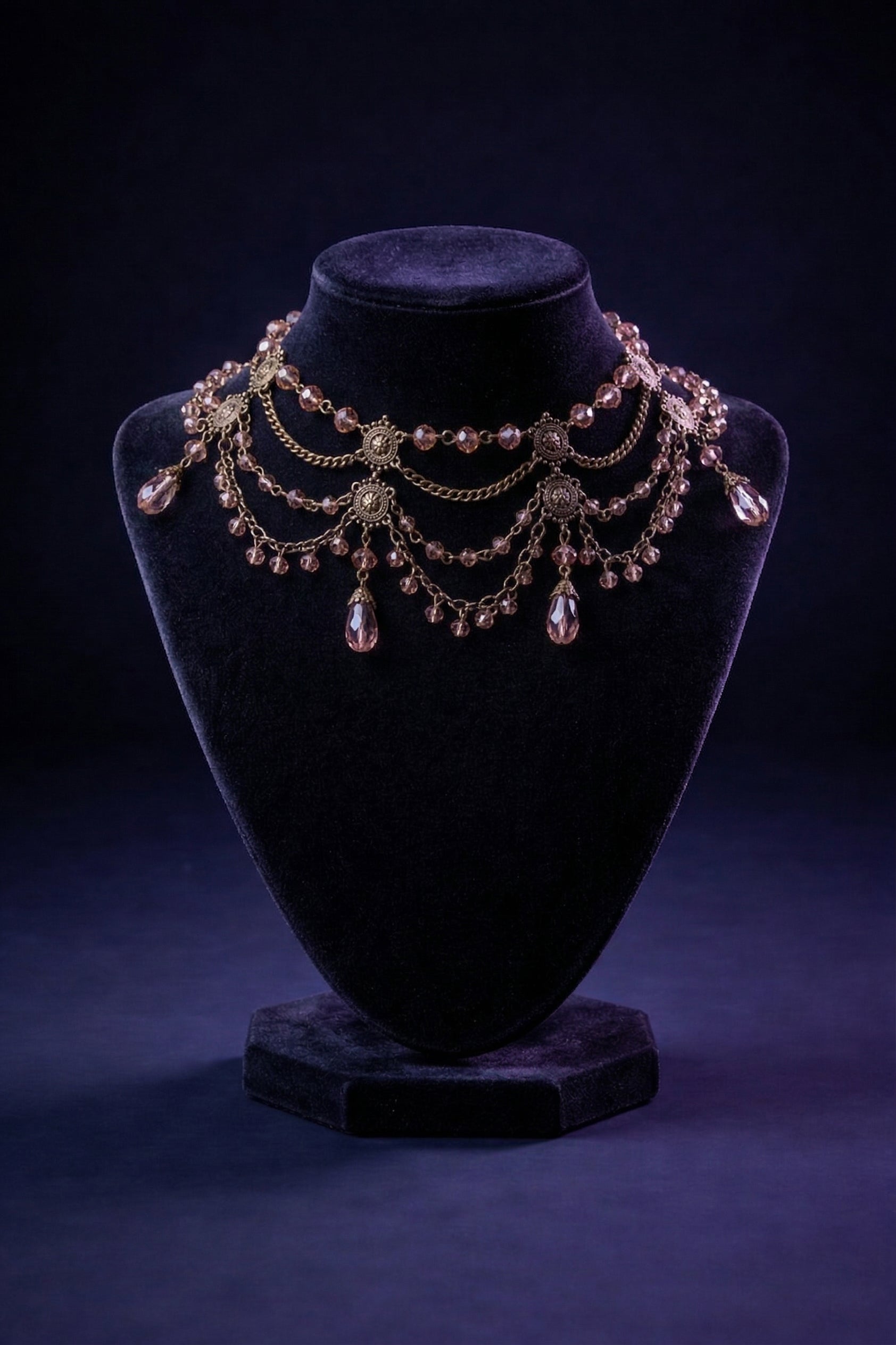 Champagne Nectar Draped Filigree Choker