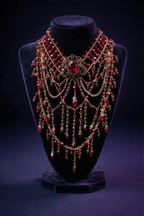 Crimson Medallion Statement Necklace