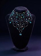 Obsidian & Teal Woven Lace Collar