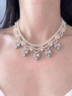 Scalloped Pearl & Bow Collar
