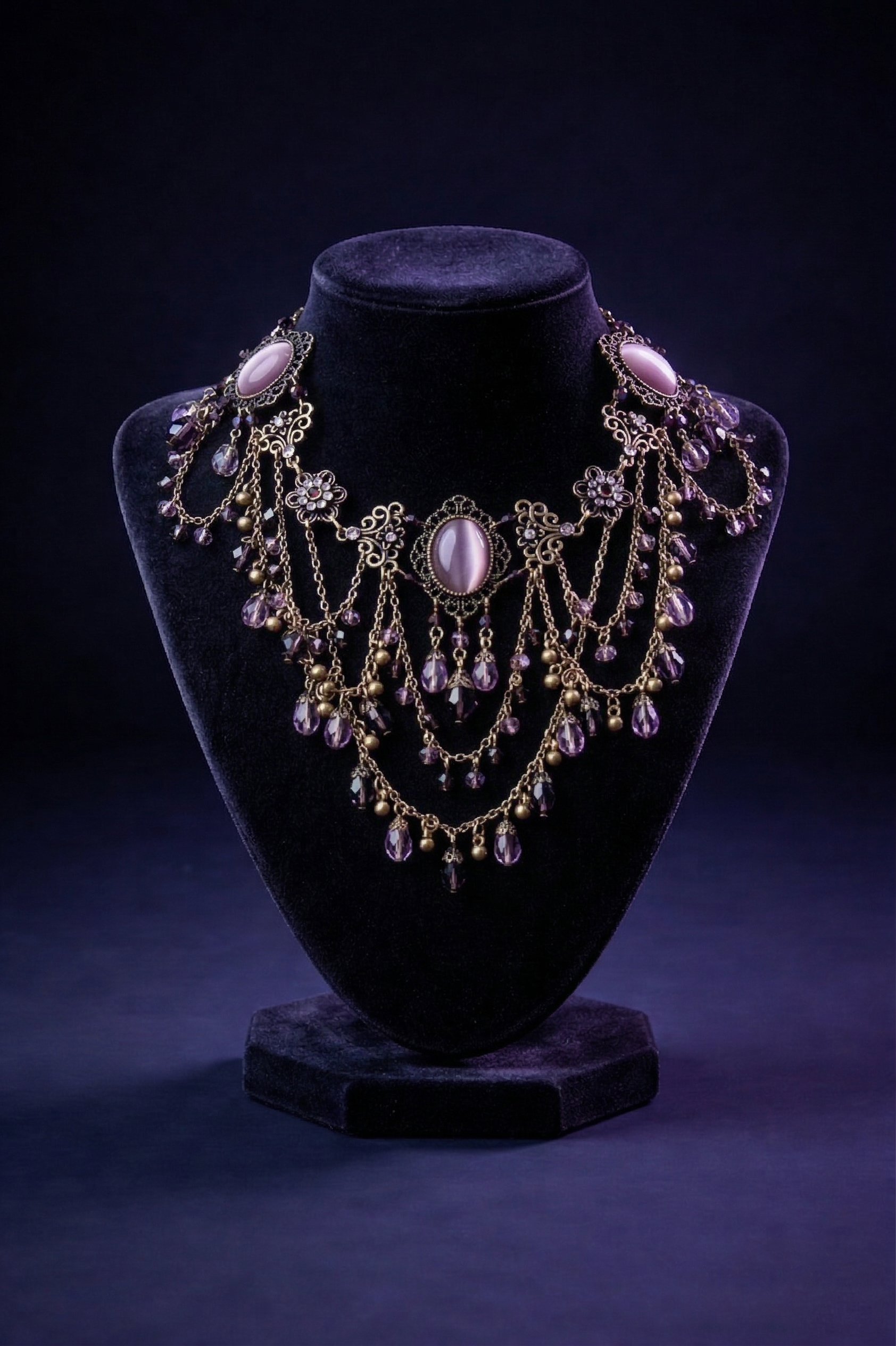 Twilight Amethyst Draped Choker
