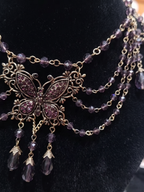 Midnight Amethyst Butterfly Choker