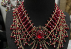 Crimson Medallion Statement Necklace