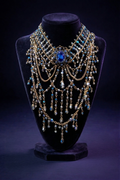 Royal Azure Medallion Statement Necklace