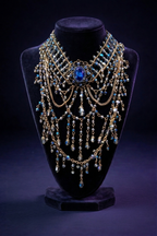 Royal Azure Medallion Statement Necklace