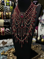 Crimson Medallion Statement Necklace