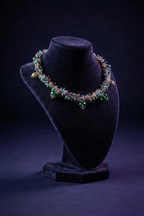 Emerald Pumpkin Drop Beaded Collar