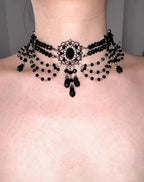 Obsidian Noir Draped Choker