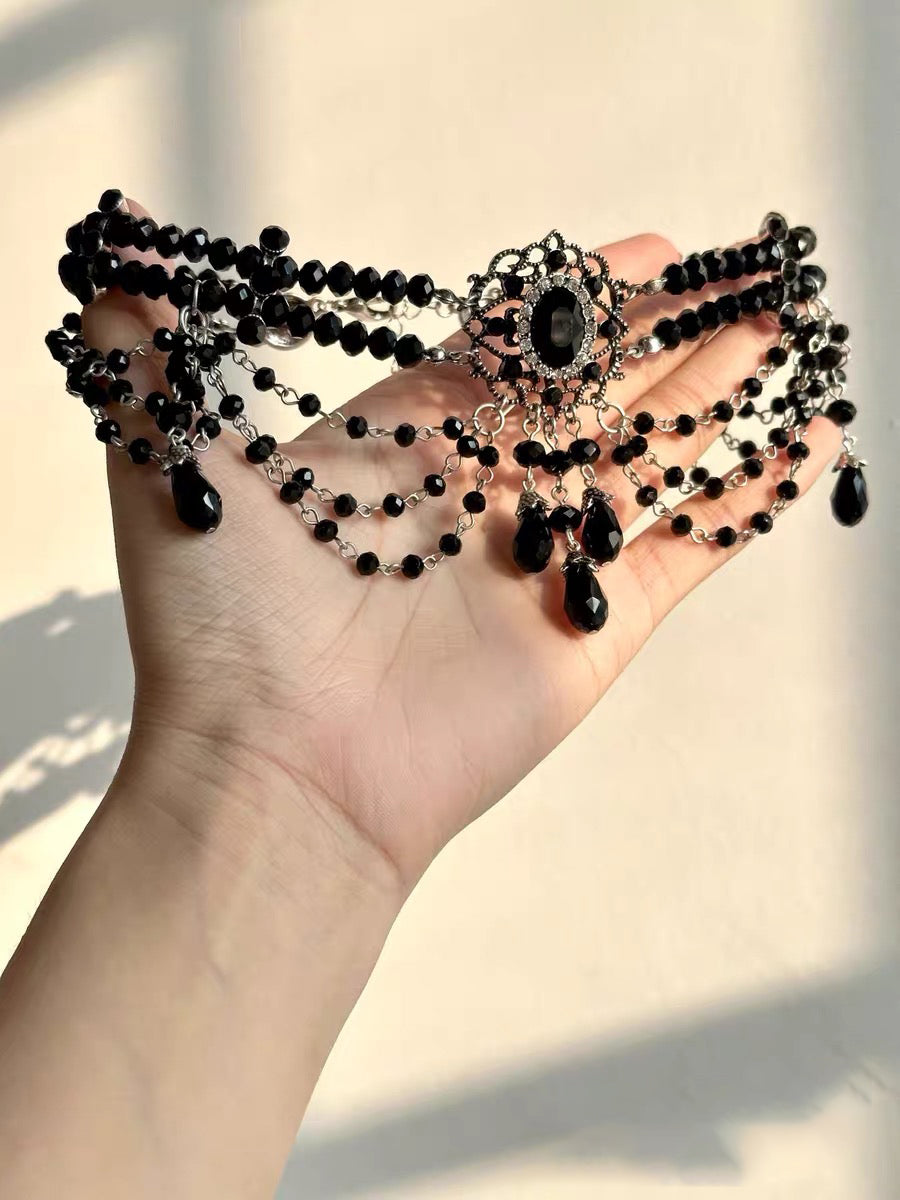 Obsidian Noir Draped Choker