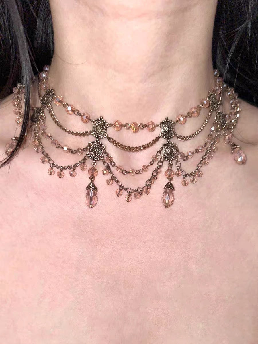 Champagne Nectar Draped Filigree Choker