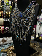 Royal Azure Medallion Statement Necklace