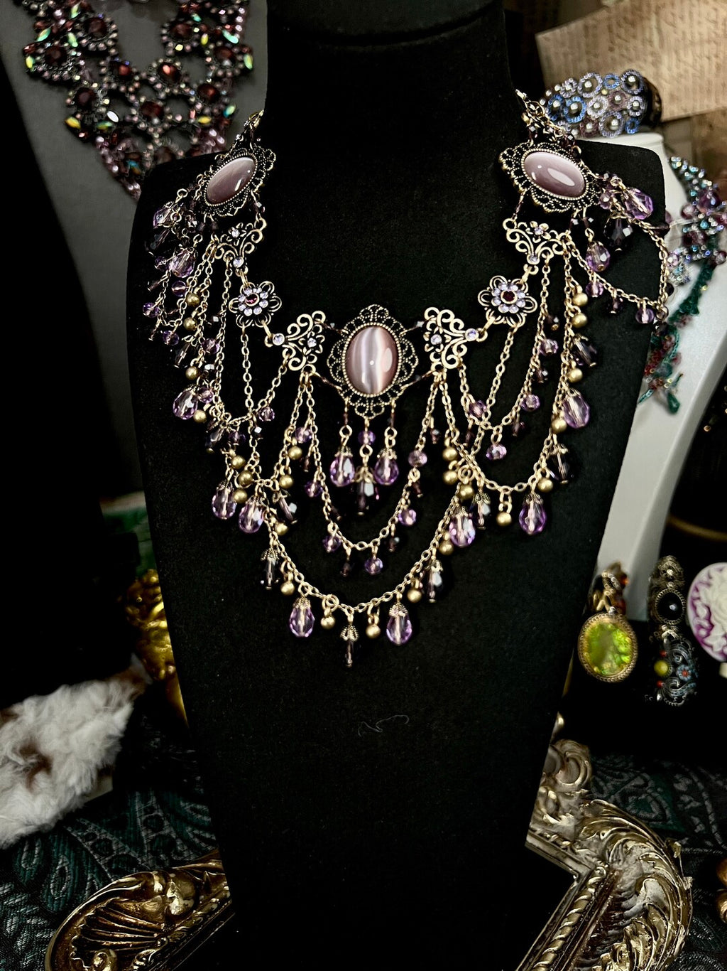 Twilight Amethyst Draped Choker