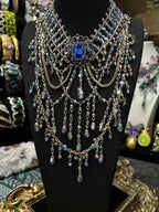 Royal Azure Medallion Statement Necklace