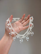 Scalloped Pearl & Bow Collar