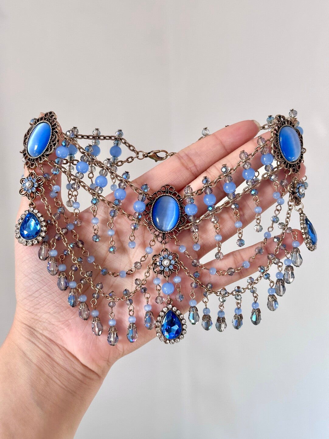 Royal Azure Regency Draped Choker