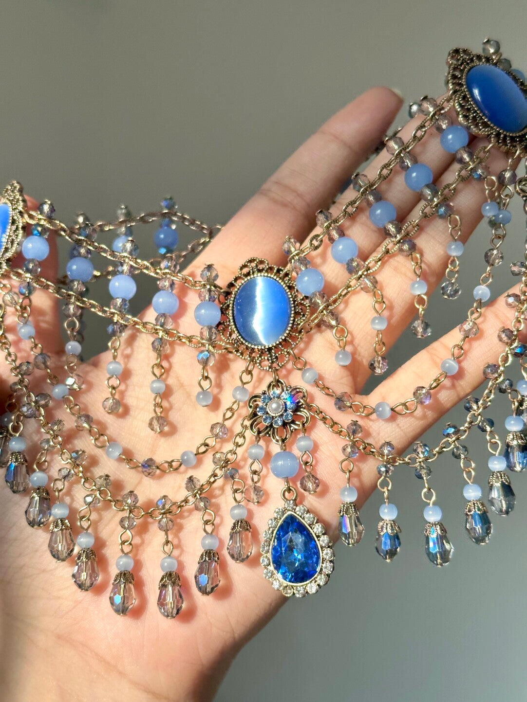 Royal Azure Regency Draped Choker