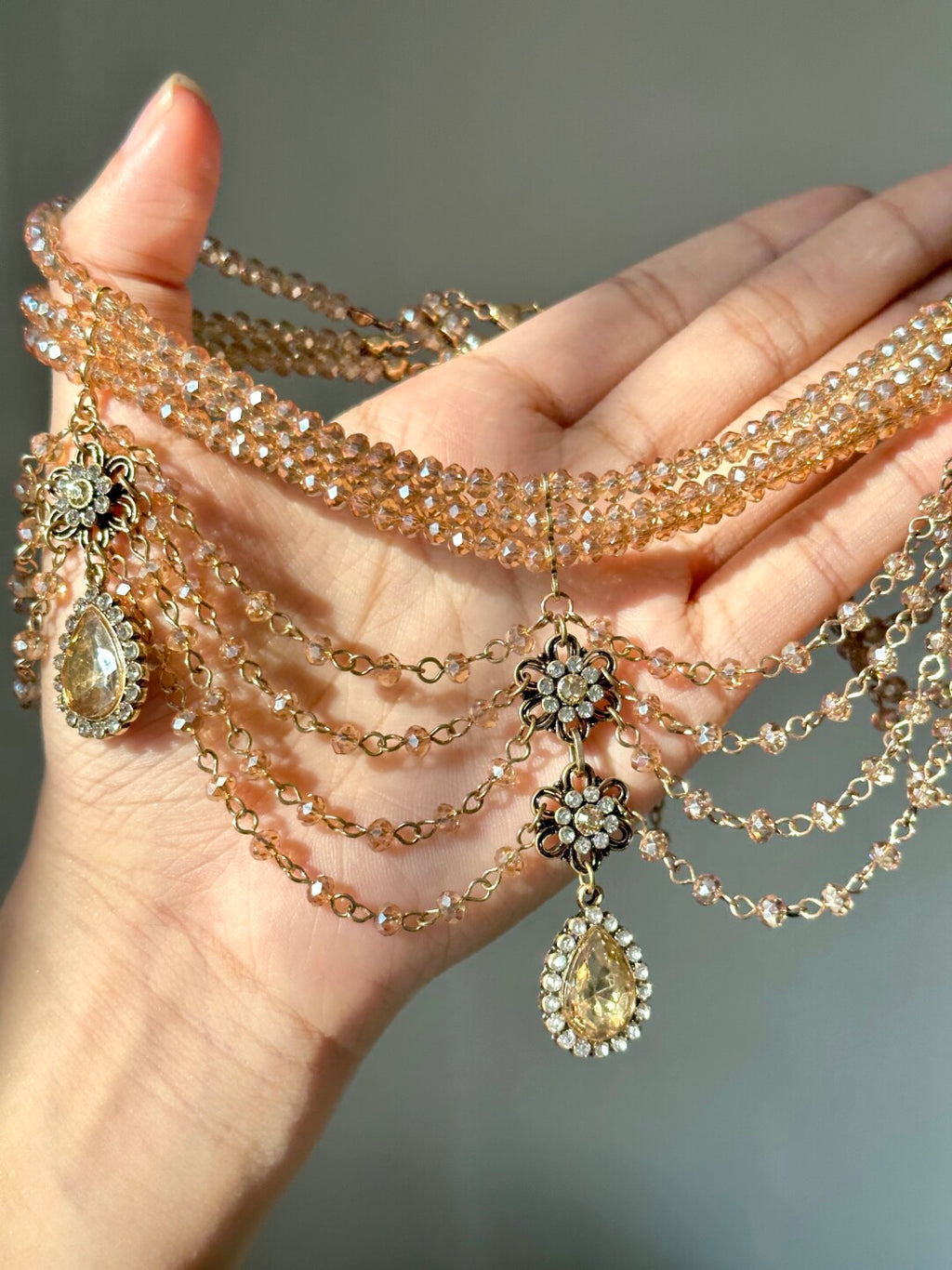Champagne Nectar Draped Choker