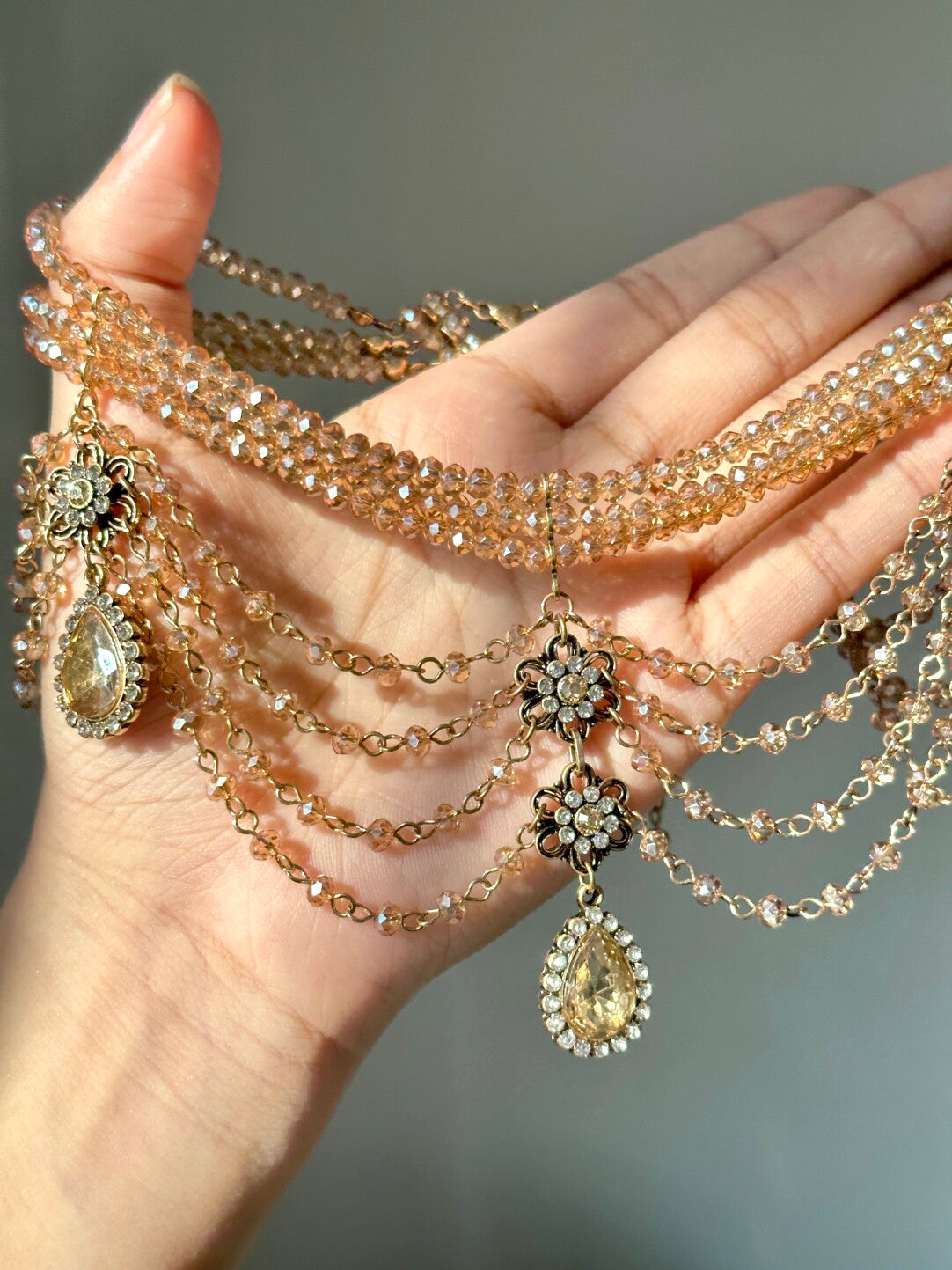 Champagne Nectar Draped Choker